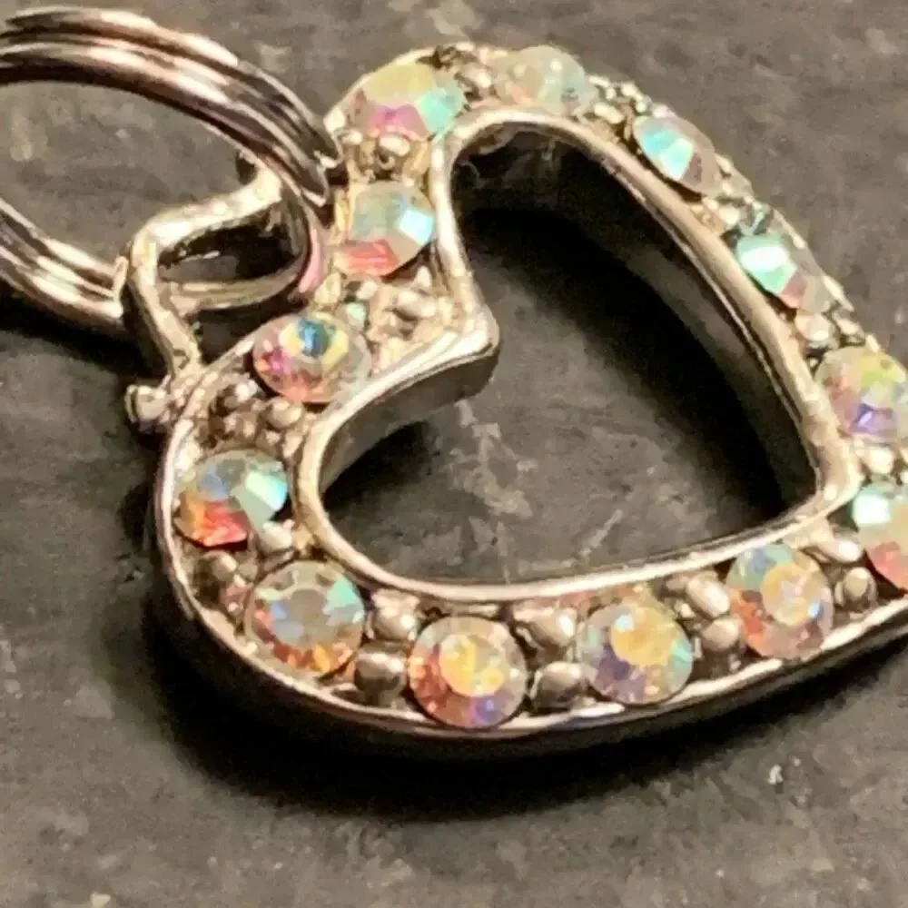 Sterling Silver 925 Open Heart Pendant Charm for Necklace or Bracelet - Pavé Cry